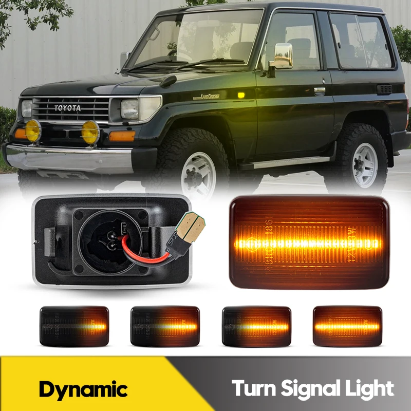 

2Pcs LED Dynamic Side Marker Light Turn Signal Lamps For Toyota Land Cruiser Corolla MR2 Carina Starlet Lexus Car Accessories