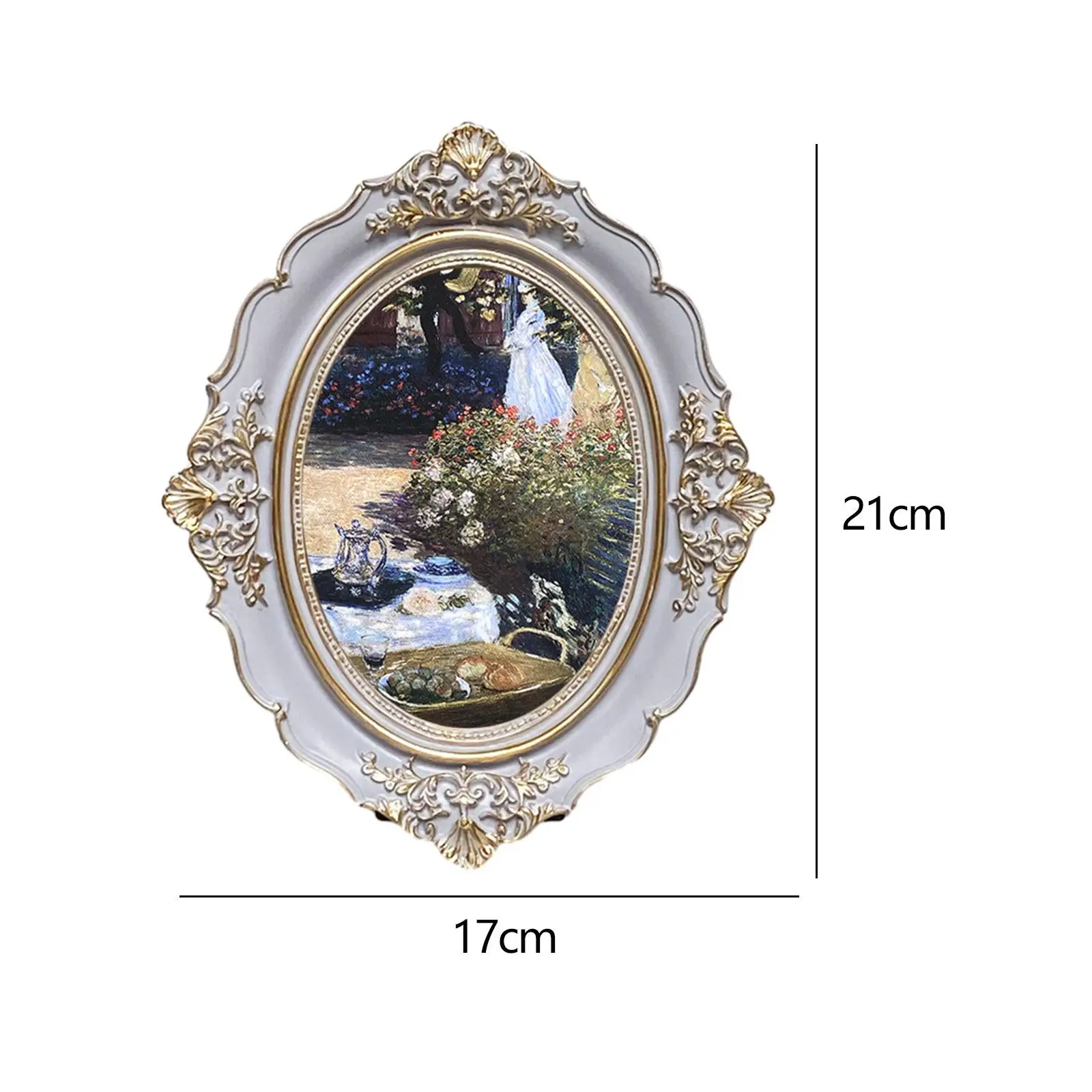 Vintage ramka na zdjęcia owalna antyczna elegancka barokowa ramka na zdjęcia do sypialni blat przedpokój ściana wisząca Home Decor — zdjęcie 7