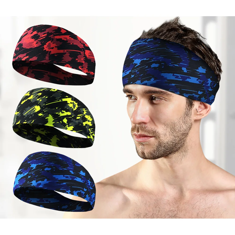 

3pcs Sports Headbands Elastic Sweat Absorbing Hair Bands Non-Slip Head Wraps For Yoga Running Fitness Gym Exercise Sweatband For