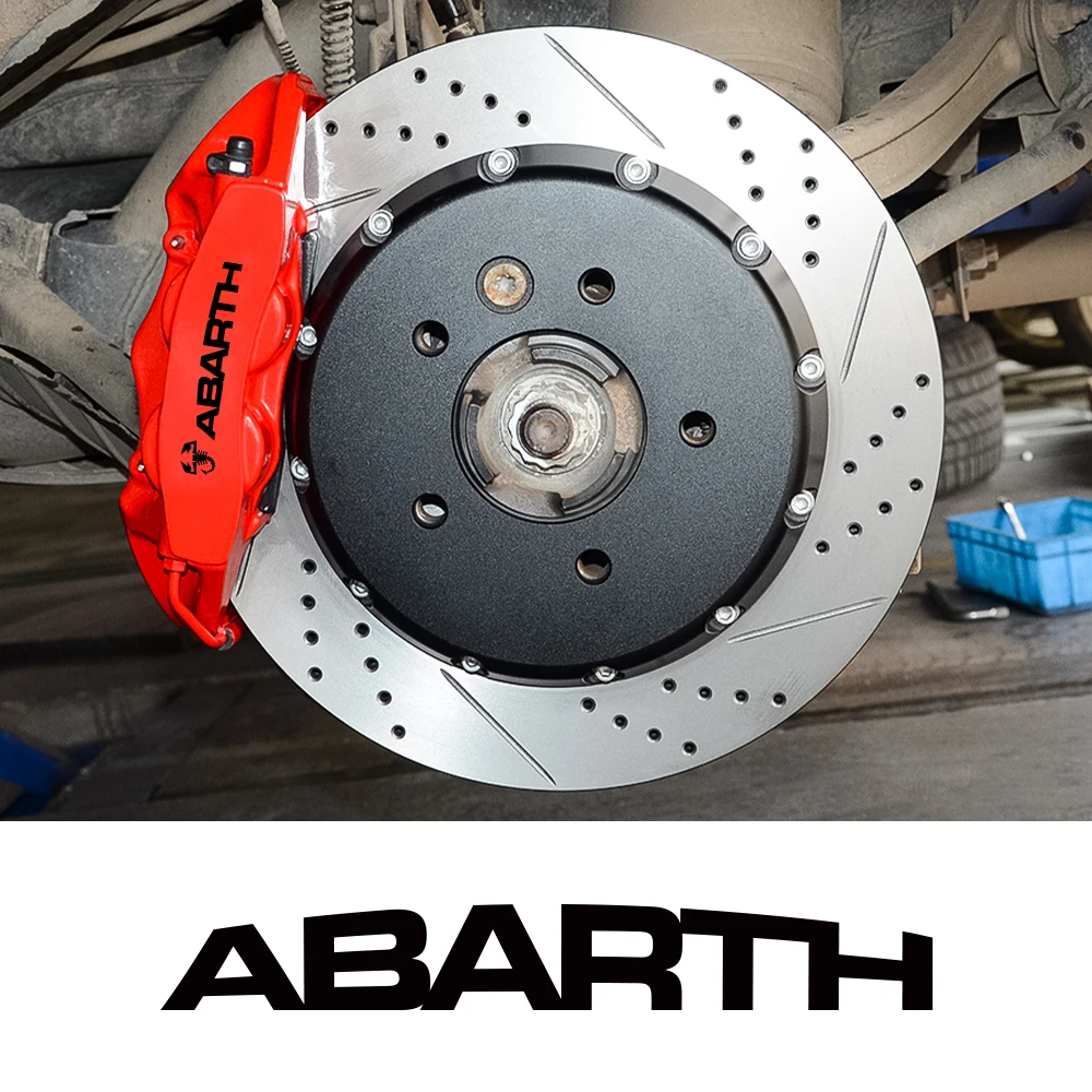 6Pcs Car Brake Caliper Badge Sticker For Fiat 500 Abarth Punto Panda Bravo Tipo Ducato 250 Argo Decal Car Tuning Accessories