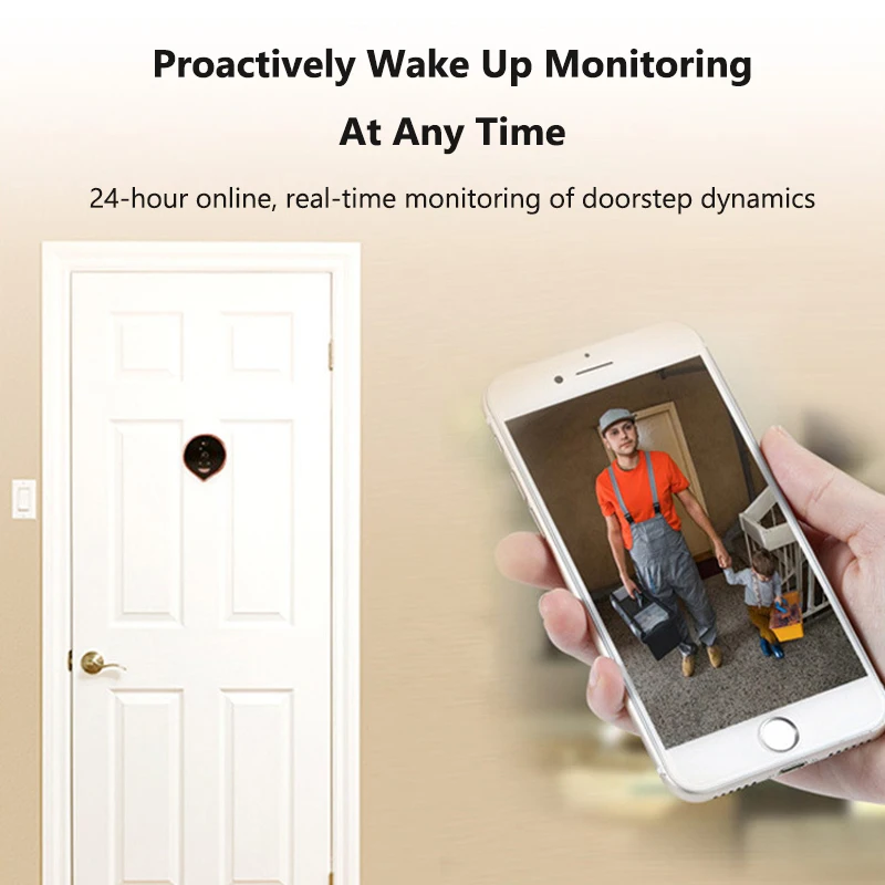 4.3InchTuya Wireless Radar Doorbell WiFi Door Peepholes Camera PIR Motion Detection Night Vision 1080P Video Door Bell For Home