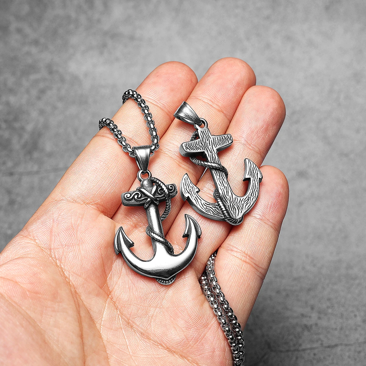 Pirate Anchor Stainless Steel Jewelry Men Simple Necklaces with Pendant for Male Women Punk Hip Hop Accessories Gifts Wholesale