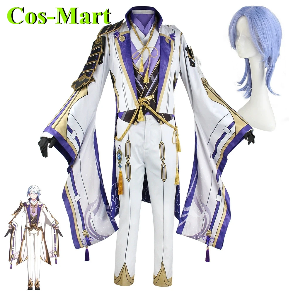 

Cos-Mart Game Genshin Impact Kamisato Ayato Cosplay Costume Handsome Combat Uniforms Party Role Play Clothing New Hallowmas