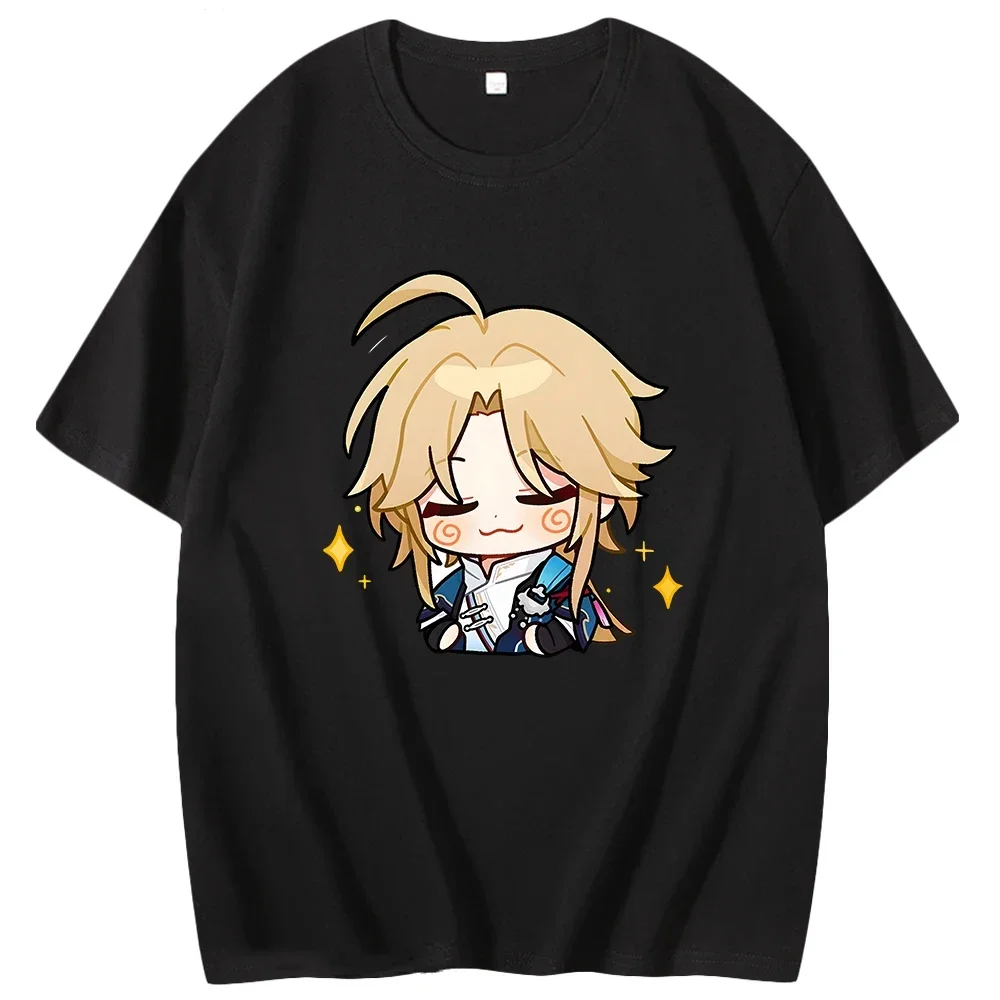 

Hot Game Honkai Star Rail T-Shirt Chibi Yanqing 2 Print Shirt Short Sleeve T-shirt Female Summer Tee Unisex Clothing Y2k Clothes