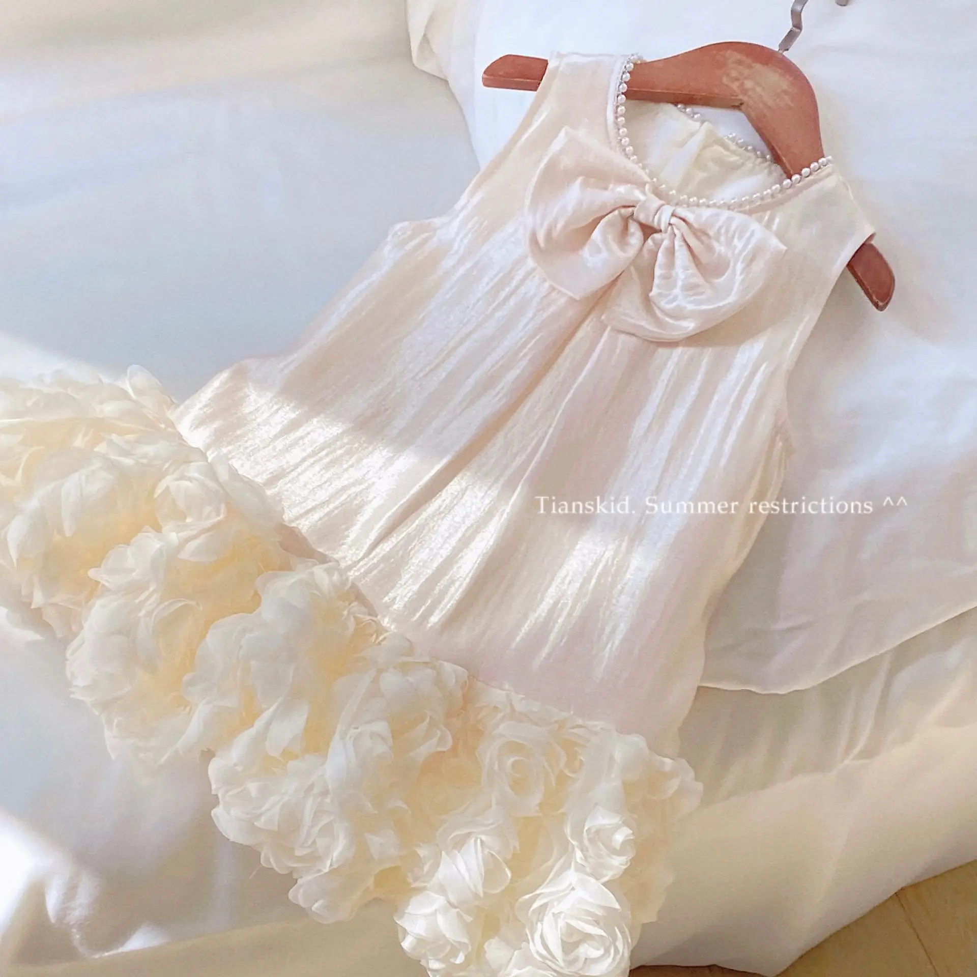 Ball Gowns Elegant Girls Princess Dress Evening Birthday Party Prom Dresses Baby Girl Dress Kids Flower Dress Bow Dress