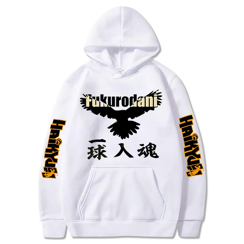 Harajuku Anime Haikyuu FUKURODANI Sweatshirt Streetwear Manga Karasuno Fly High Graphic Unisex Winter Loose Casual Gothic Hoodie