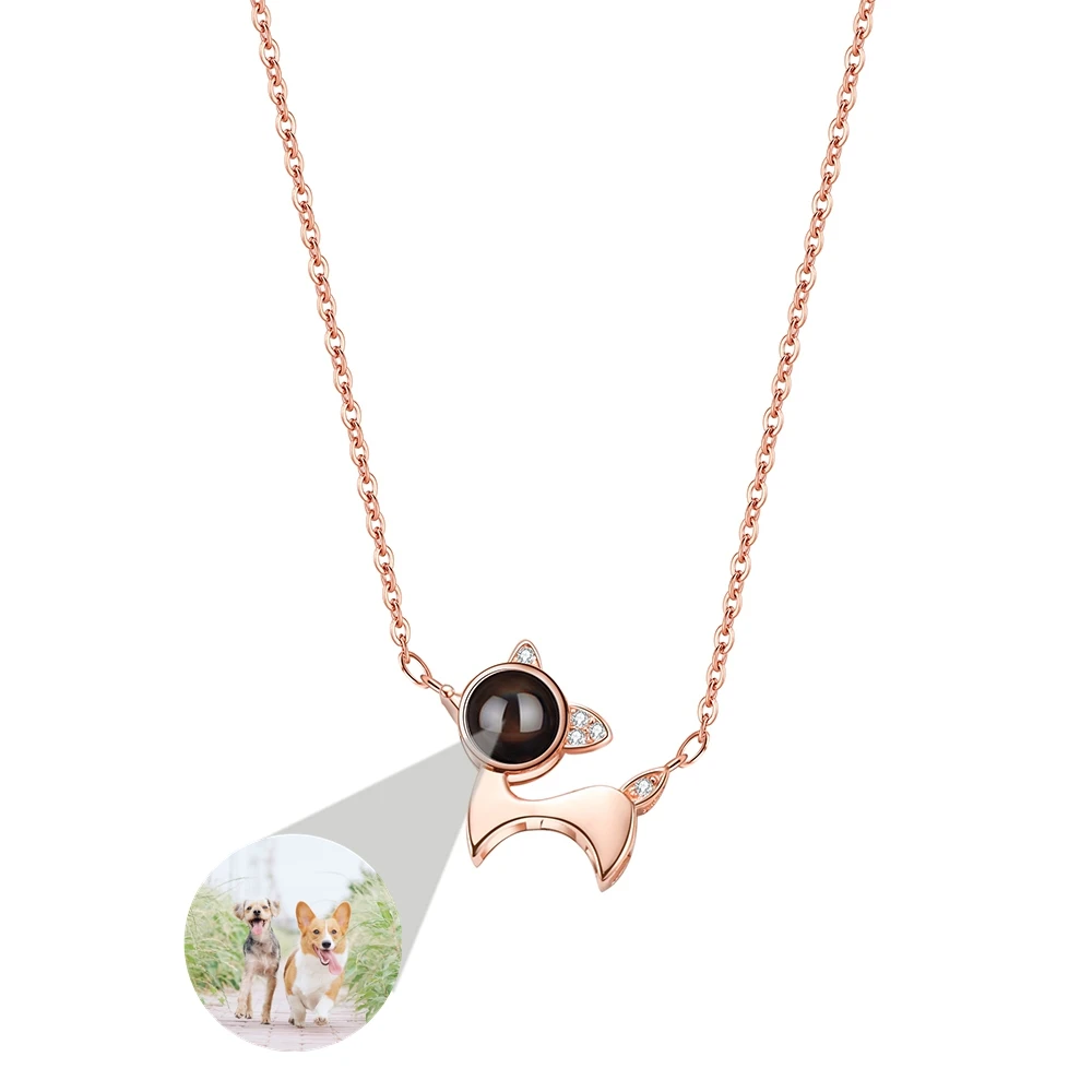 شخصية مخصصة صور قلادة للنساء القط الكلب بات الإسقاط صور سلسلة مجوهرات عيد ميلاد #3