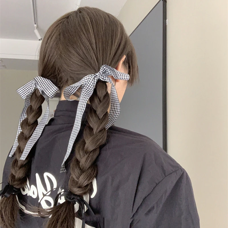 Koreaanse Stijl Zoete Schattige Lange Lint Strik Mode Eenvoudige Haarclips Haar Stropdassen Meisjes Haarspeldjes Haartouw Voor Vrouwen Haaraccessoires