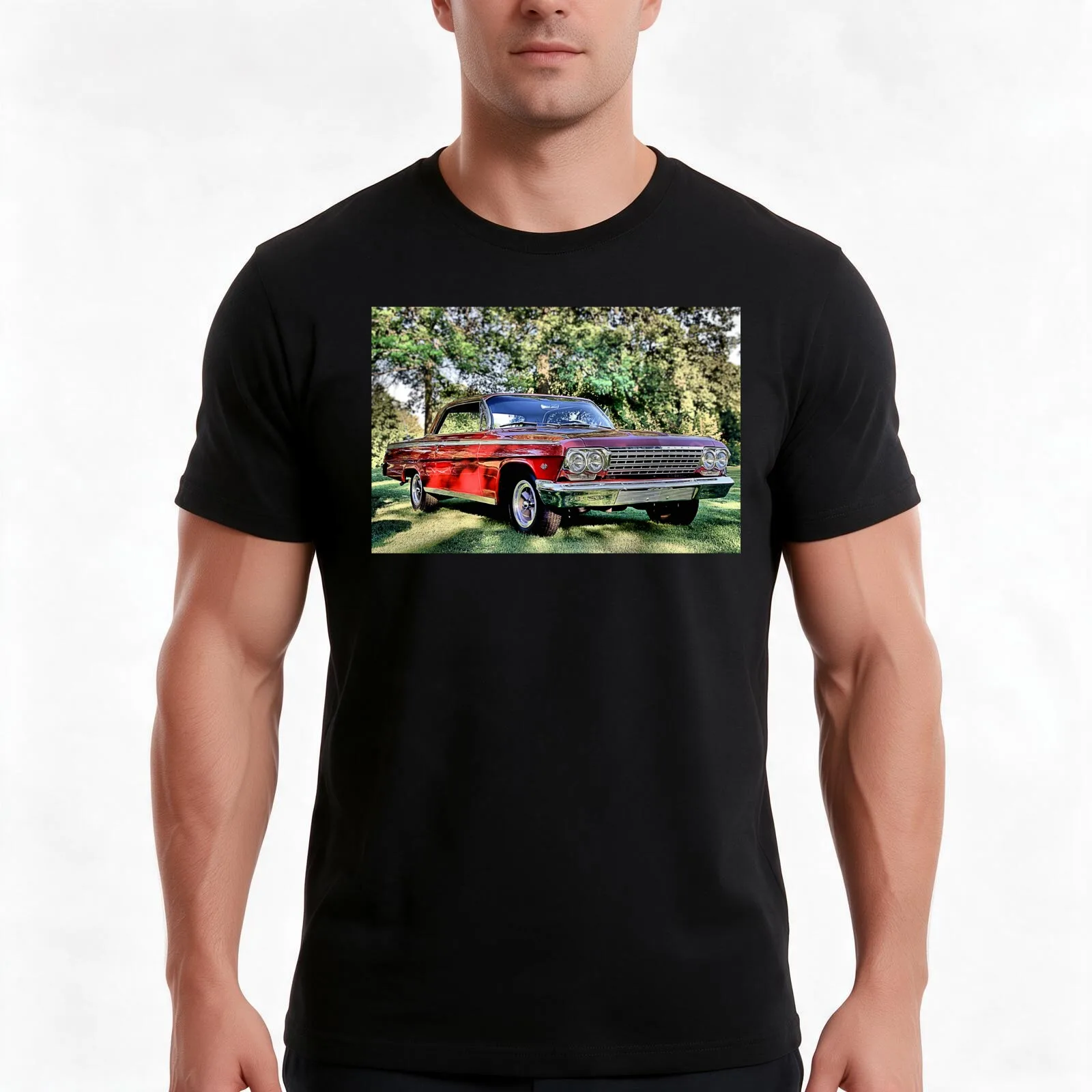1962 Impala T-Shirt, Summer Casual Cotton Tee, Oversized Streetwear Tops, Vintage Graphic Print, Loose Fit Short Sleeve