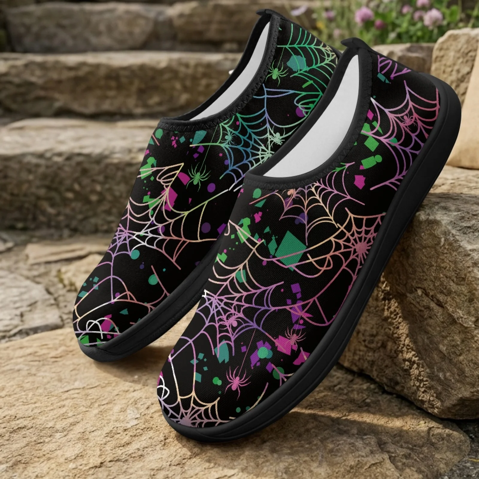 PENSTROLL Spider Web All Season Casual Sneakers for Work Polyester & EVA Zero Drop Footwear Zero Drop Walking Sneakers