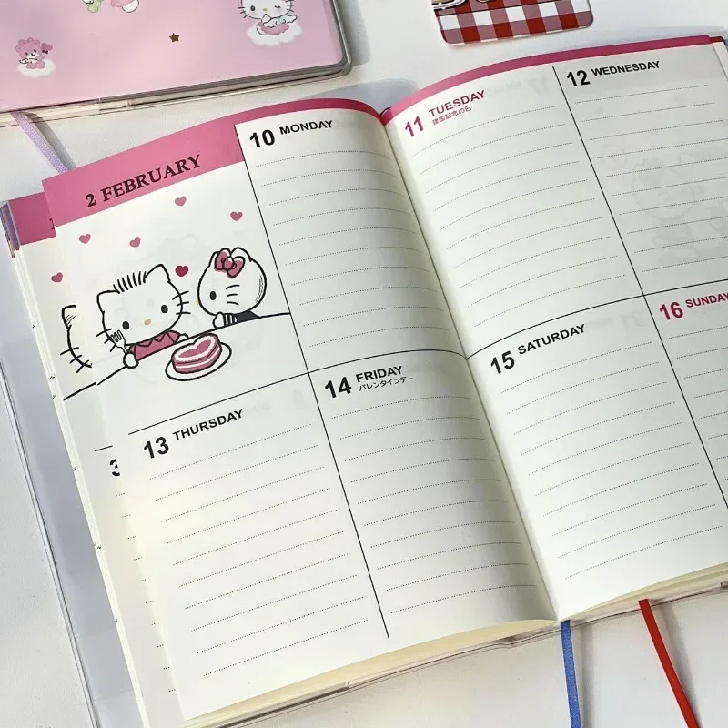 Sanrio Kawaii A5 Cartoon Notebook Hello Kitty Handbook Schedule Book Japanese Student Plan Diary Notebook School Supplies