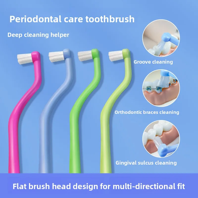 

Orthodontic Soft Bristled Toothbrush with Small Tips Suitable for Adult and Children's Orthodontic Braces Dental Implants 1pcs