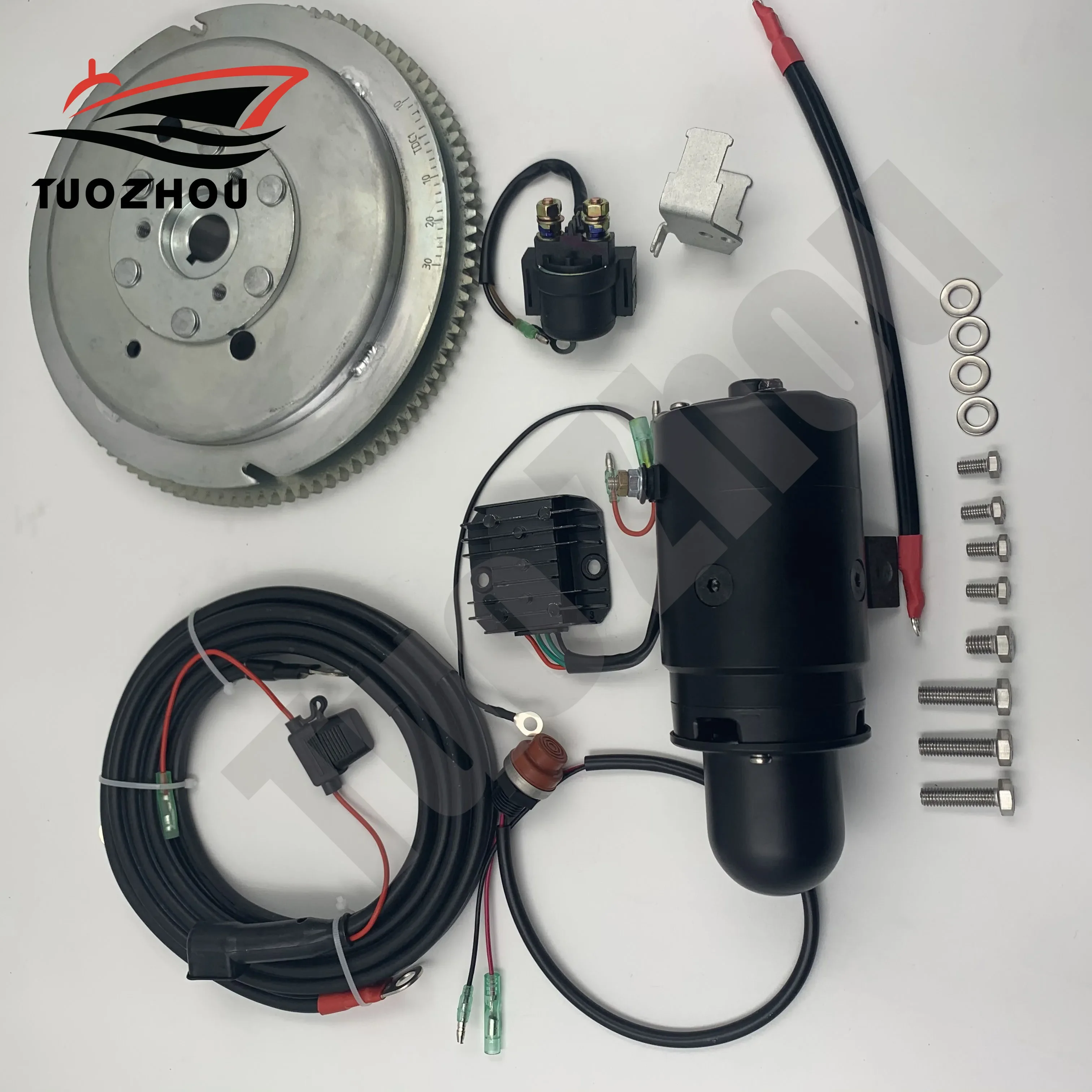 Electric Start Kit For YAMAHA outboard 85HP 2 stroke T85 hand starter refit Electric starter rotor assy starter motor 688