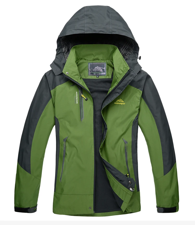 TRVLWEGO Herren-Herbstjacke, Outdoor-Sport, Wandern, Mäntel, Camping, mit Kapuze, winddicht, wasserabweisend, Regen, Angeln, Reisen – Detail 6