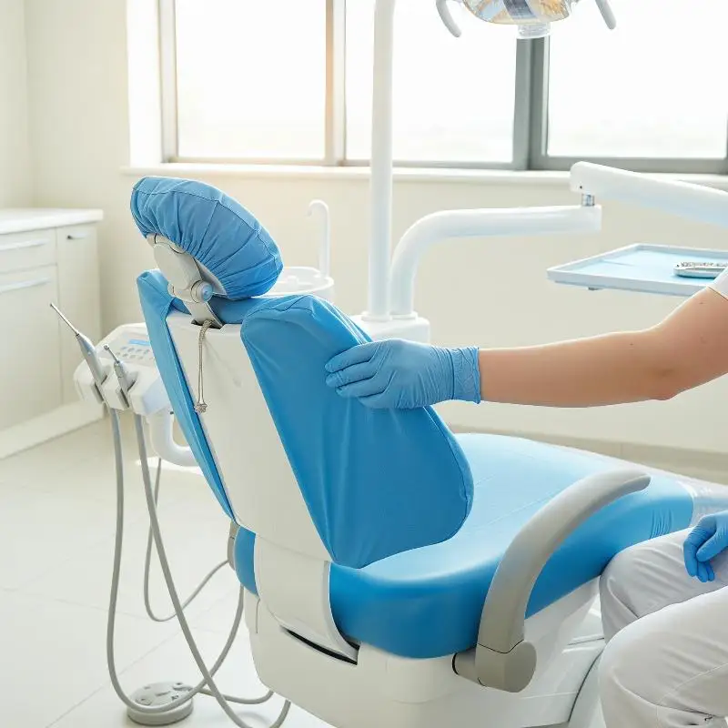 Disposable Non‑Woven Dental Unit Couch Sleeve Integrated Split Type Waterproof Anti‑Dust Dental Chair Cover Protective Sleeve