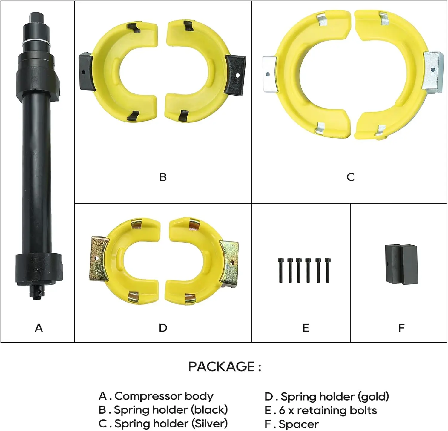 Macpherson Strut Spring Compressor Kit Universal Interchangeable Fork Coil Extractor Tool Set