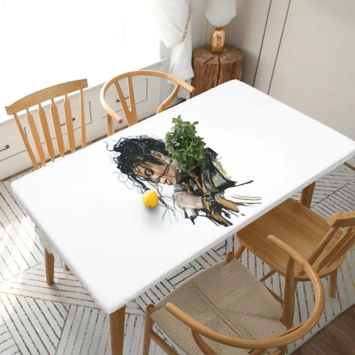 Michael Jackson Musicians Singers Dancers Customized Rectangular Tablecloth Oilproof Table Cover for Dining Events Table Cloth