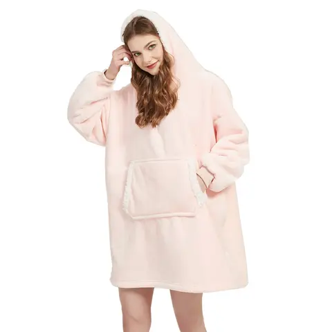 Coral Sherpa Blanket with Sleeves JAGDAMBE