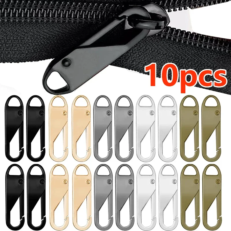 

2-10Pcs Zipper Slider Puller Instant Zipper Slider Puller Repair Bag Bad Buckle Travel Suitcase Head DIY Sewing Craft Tools