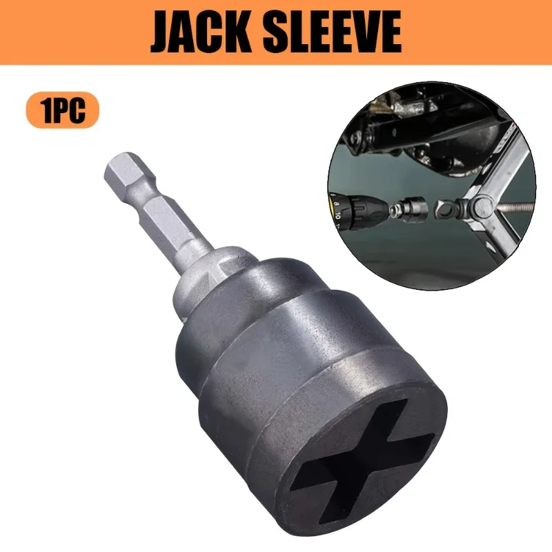 Scissor Jack Socket Adapter, Thickened Labor-Saving Quick Release, Heavy Duty Electric Wrench Connector, Portable Wear-Resistant