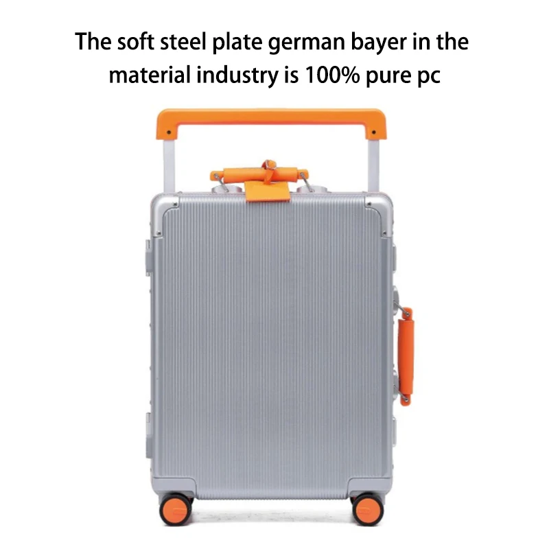 حقيبة أمتعة بإطار من الألومنيوم مقاس 20/24/26/28 بوصة مع مقبض تلسكوبي واسع وتصميم فصل رطب وجاف للرحلة #2