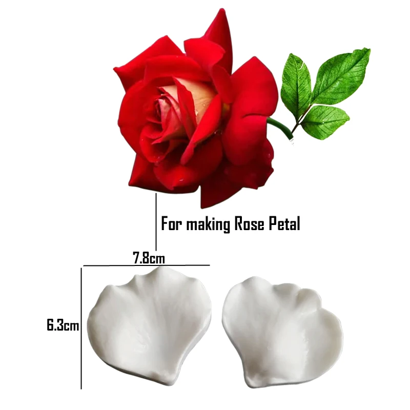 25 Styles Rose&Tulip Veiner Silicone Mold Flower Cake Decorating Tools Gumpaste Form Chocolate,Sugarcraft Clay Resin Mould CS409