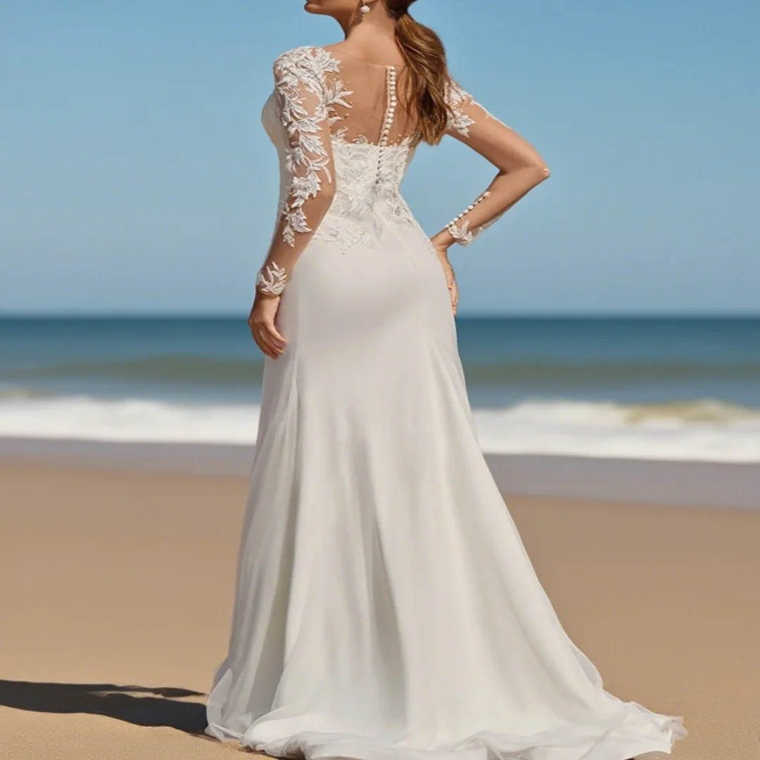 

Customized smooth satin wedding gowns, lace-decorated mermaid dresses, and bridal formal gowns
