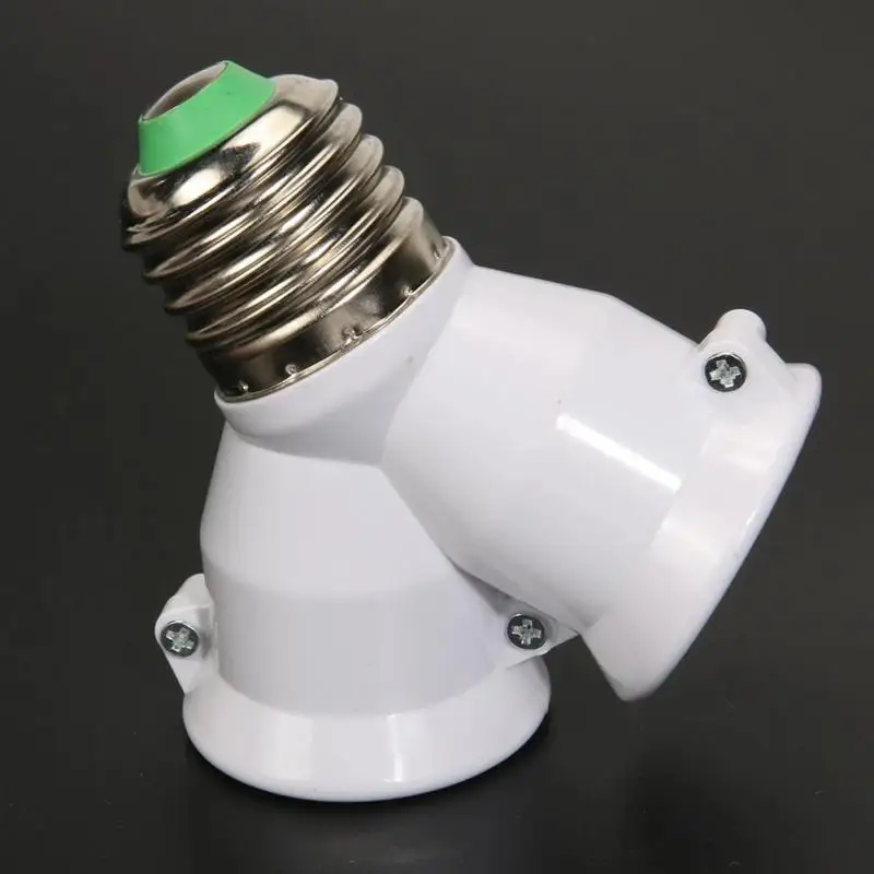 Lamp Socket Base 2 In1 Double E27 LED Extender Splitter Converter Plug Halogen Light Lamp Bulb Holder Copper Contact Adapter