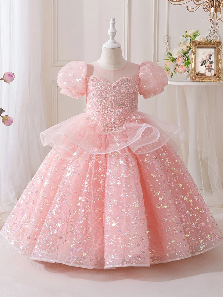 Light Luxury Piano Performance Princess Dress Girls' Summer New High-End Host Birthday Performance