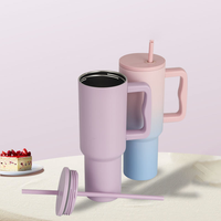 40oz Custom Pattern Stainless Steel Insulated Tumbler With Handle Straw Leakproof Engraved Name Logo Great Gift For Christmas