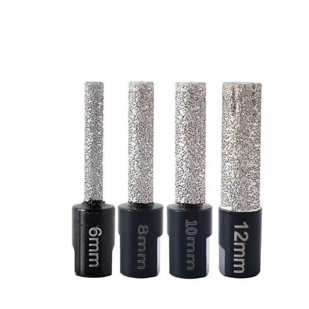 

4pcs Hexagonal Shank Ceramic Tile Drilling Bit Dry-drilling 6/8/10/12mm Tile Hole Opener Brazing M10 Thread Tile Drill Bit