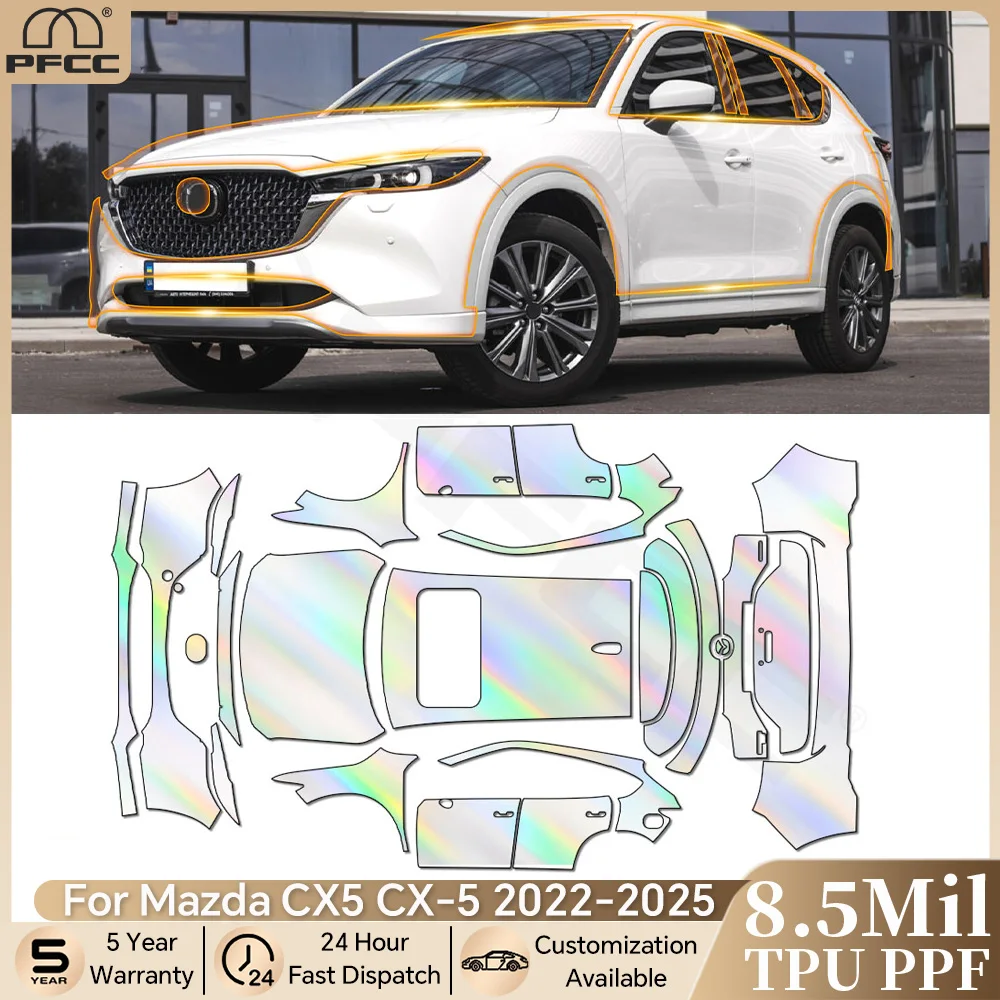 

For Mazda CX5 CX-5 2022-2025 Pre-cut PPF Bra 8.5Mil TPU Paint Protection Film Car Body Anti-scratch Clear Kit Resistant Covers
