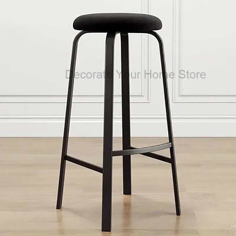 

Design Metal Bar Stools Round Black High European Modern Bar Stools Lounge Minimalist Taburetes Altos Cocina Counter Furniture