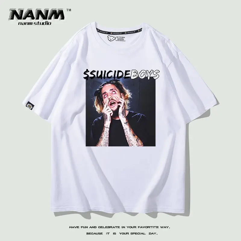 Traphouse G59 SuicideBoys FTP Hiphop Printed Short Sleeve Boys Hip Hop Rap Casual Fashion Men's Clothing Oversized Y2kT-Shirt