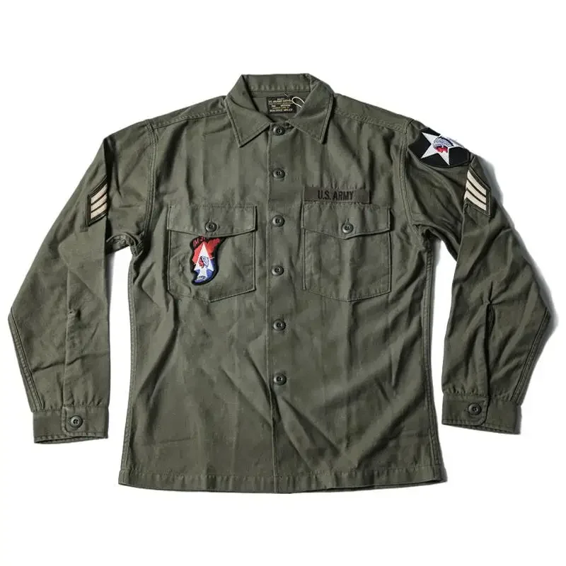 NON STOCK OG-107 Koszula z długim rękawem z wojny w Wietnamie Bawełniana satynowa bluza w stylu wojskowym