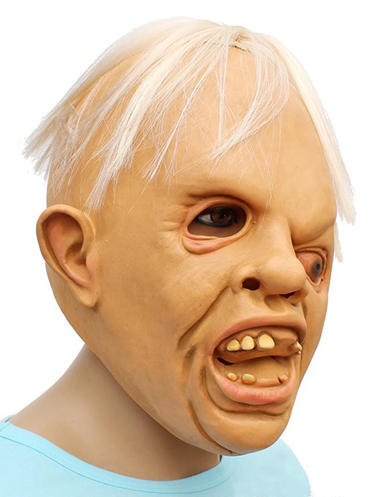 Maschera di Halloween Decorazione per feste in costume Stile mostro dagli occhi incrociati Maschera cosplay horror in lattice Puntelli per costumi di carnevale