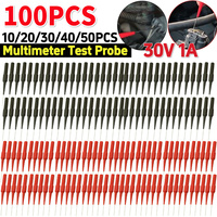 100-10pcs Insulation Piercing Needle Pin Sensitive Multimeter Piercing Needle Probe Measuring Device Car Tool for Banana Plug