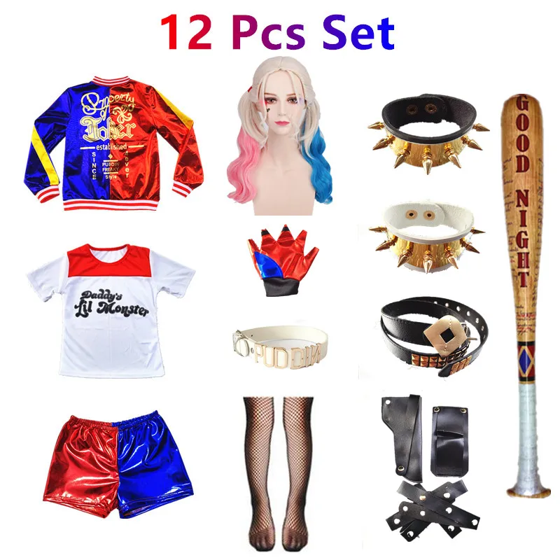 Harleen Quinzel Suicide Squad Costume festa dei bambini Birds Of Prey abbigliamento Set bambini adulti Fantasia Joker Party apparel