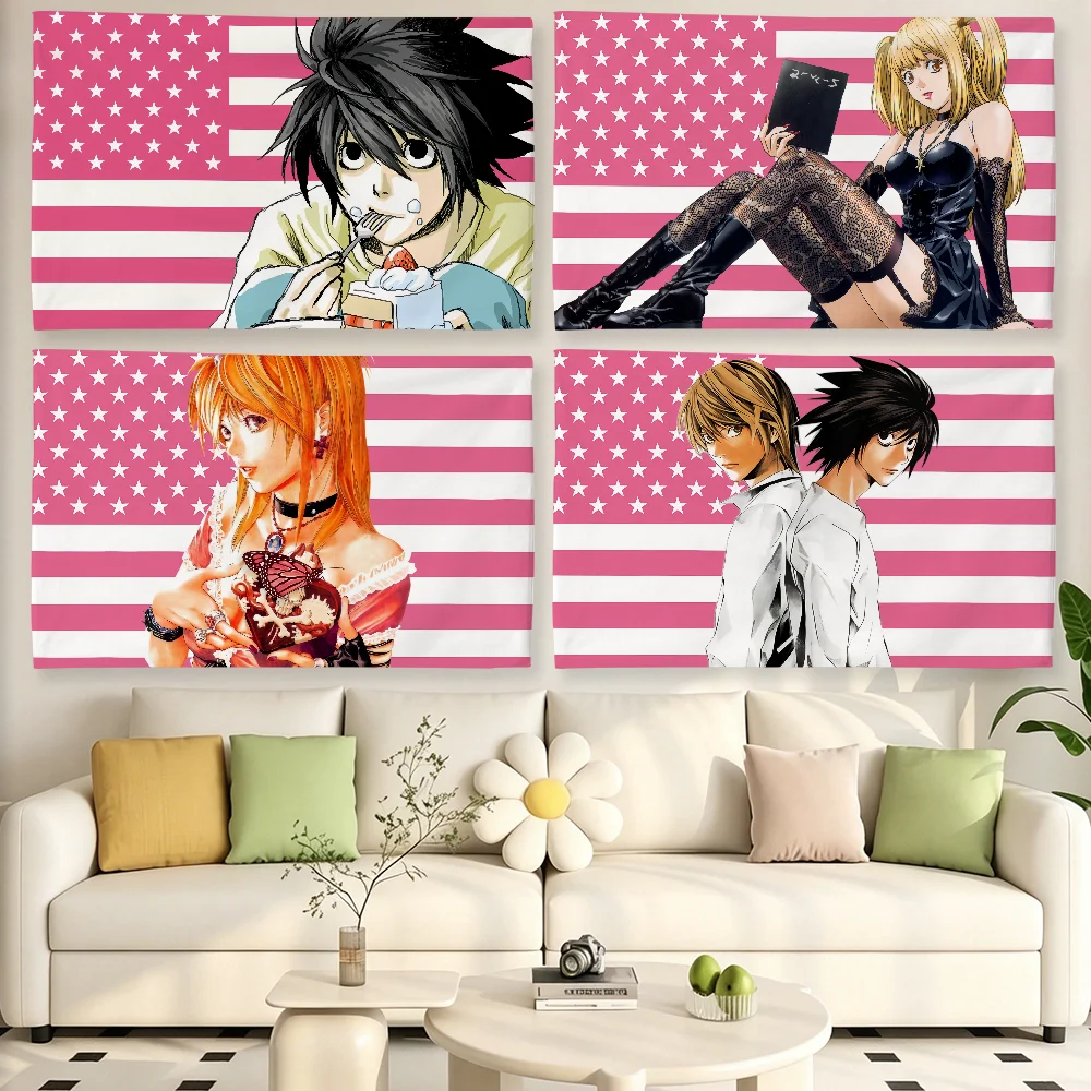 Classic Comic D-Death Note flag For Living Room Home Dorm Decor Wall Outdoor Camping Party Banner Gifts