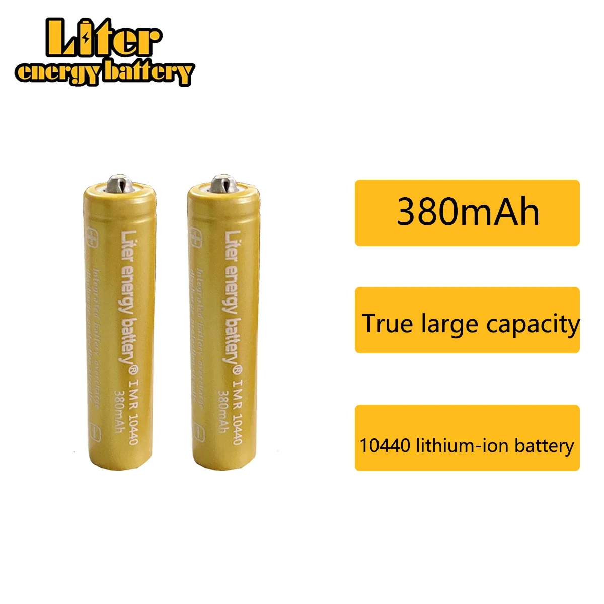 40pcs Liter energy battery 3.7V 380mAh High Capacity 10440 Li-ion Rechargeable Battery AAA Battery for LED Flashlights Headlamps