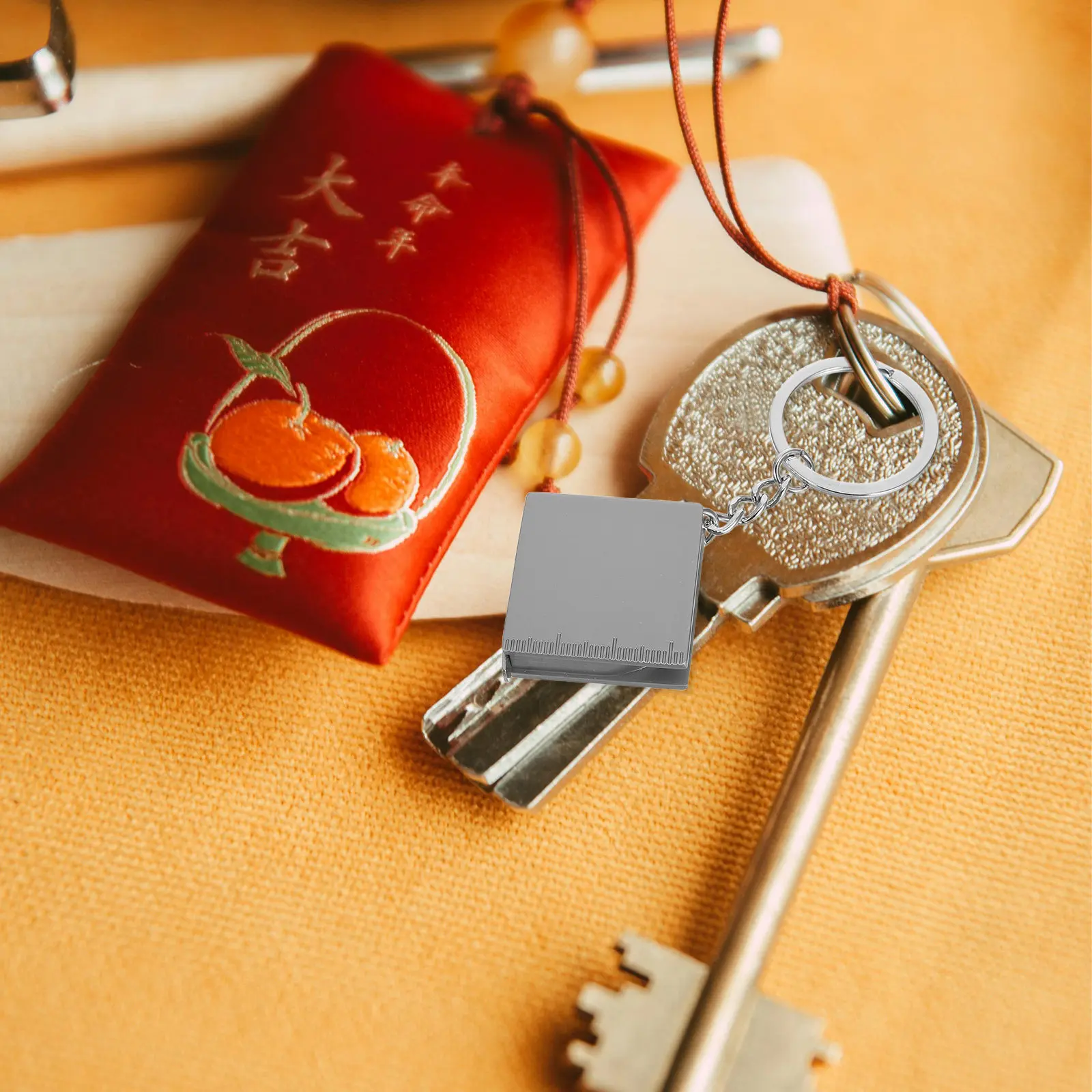 2Pcs Retractable Tape Measure Square Keychain Mini Portable Metric Ruler Pocket Measuring Tool Double Scale Tailor Craft Home