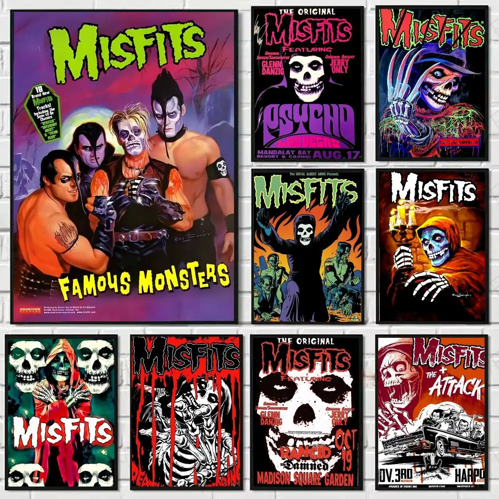 Band M-Misfits Painting Calligraphy Canvas Art Styles, Wall Art Decor, Living Room Decor