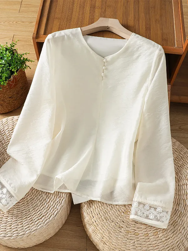 

Artistic Long Sleeve Loose Fit Stand Collar Sun Protection Shirts Fashionable Versatile Chiffon Blouse for Women Summer Wear