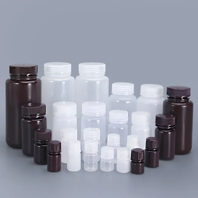 Wide Mouth plastic bottle with screw cap for liquid reagent Food Grade empty refillable bottles 2PCS