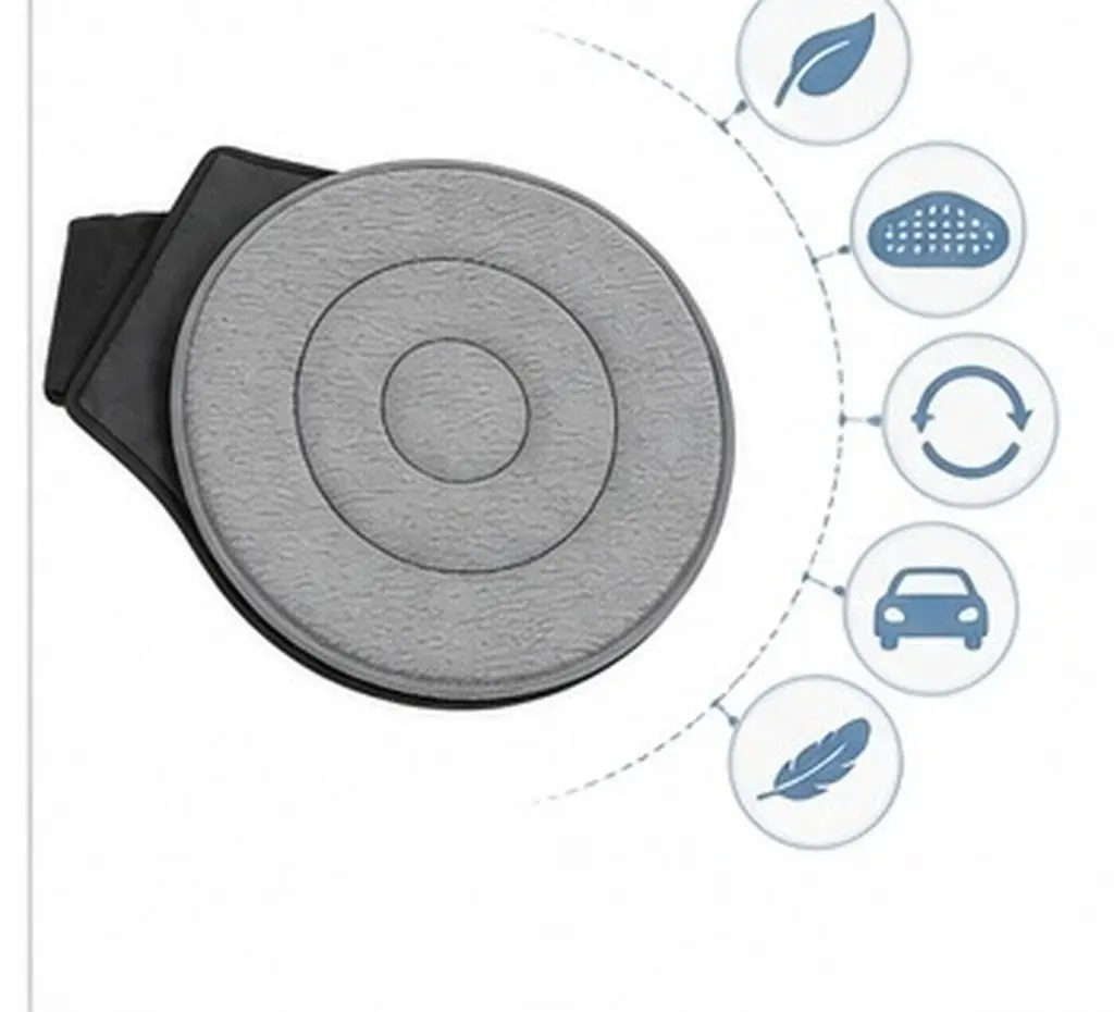 1Pcs Rotating Seat Cushion Soft Cloth Swivel Car Seat Pad Comfortable Non Slip Portable Cushion for Pregnant Women Joint Relief