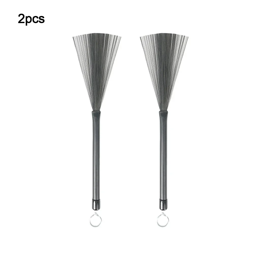 1/2 Steel Drum Brush Retractable Steel Wire Jazz Drum Brushes 36cm Drumstick Percussion Drumsticks Anti-slip Plastic Handle