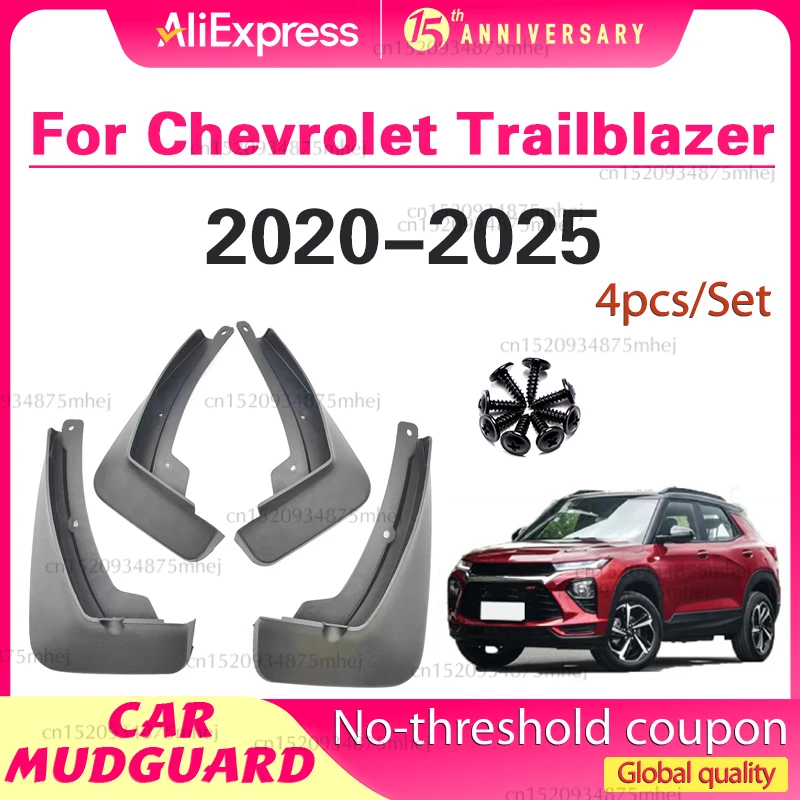 

4x автомобильные колеса, брызговики для Chevrolet TrailBlazer 2020 ~ 2025, брызговики, защита брызговиков, аксессуары 2022 2023