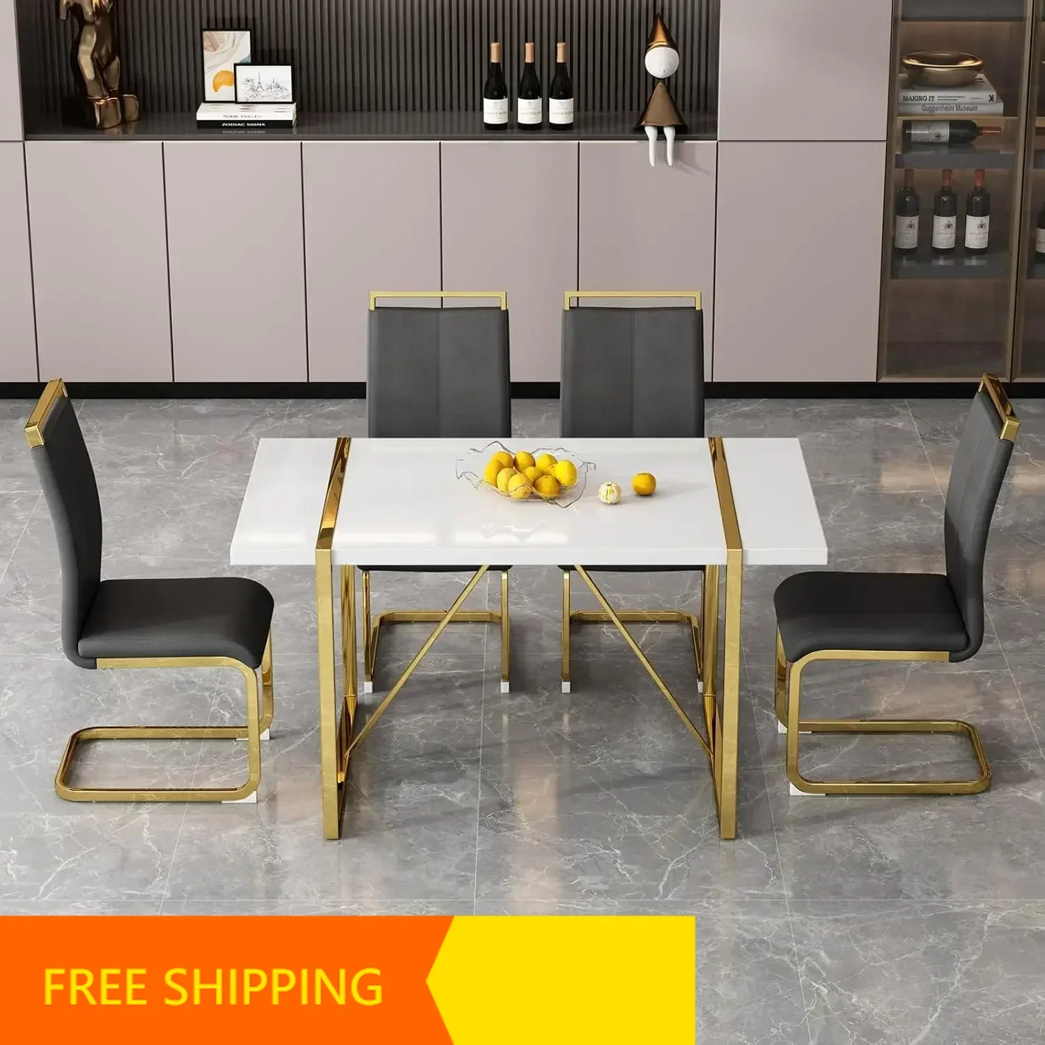 [أفضل بائع! ]TallDecorativeSemiCircleSofaTable3LegDeskwithShelfandBeveledGlass مرآة أثاث المنزل الحديث ديكور فني ليفين