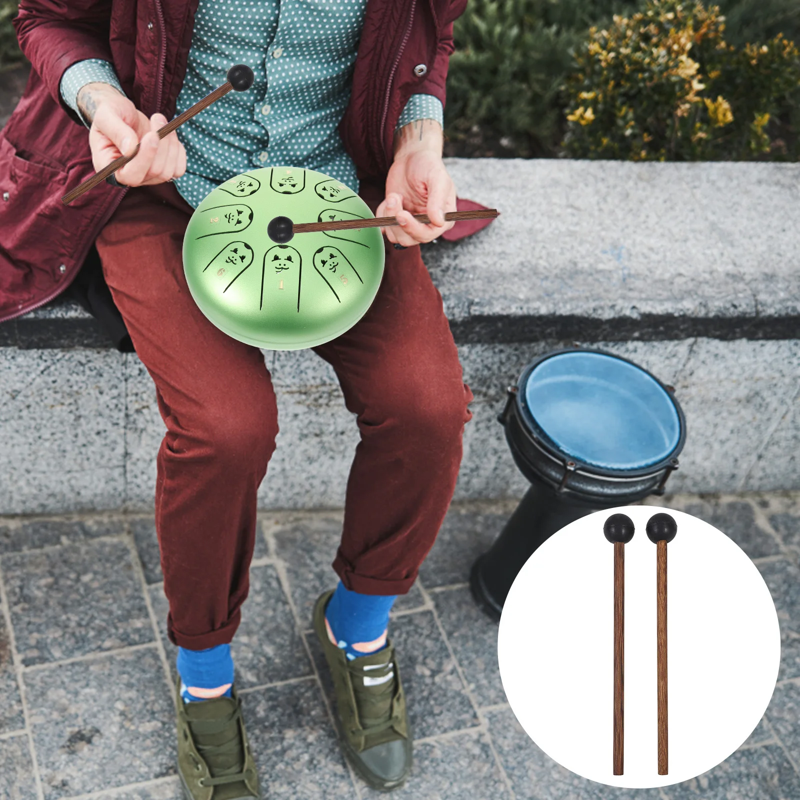 

1Pair Wooden Tongue Drum Mallets Smooth Surface Long Lasting Practical Drumstick for Beginners Professionals Drumsticks