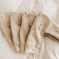 Baby Girls Clothes Set Fleece Embroidery Daisy Pullover Sweatshirt+Jogger Pants Set Girls Boys Tracksuit Toddler Girl Clothes 3